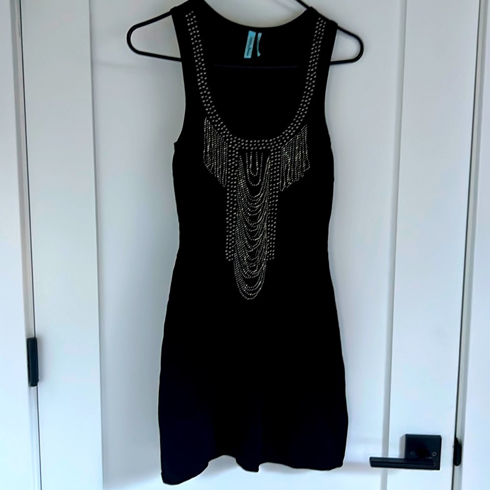 Guess by Marciano: Black Cocktail Dress with Beads in XS